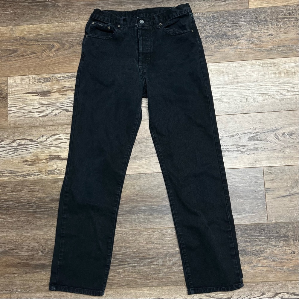 Vintage 90s Calvin Klein black high rise straight leg jeans